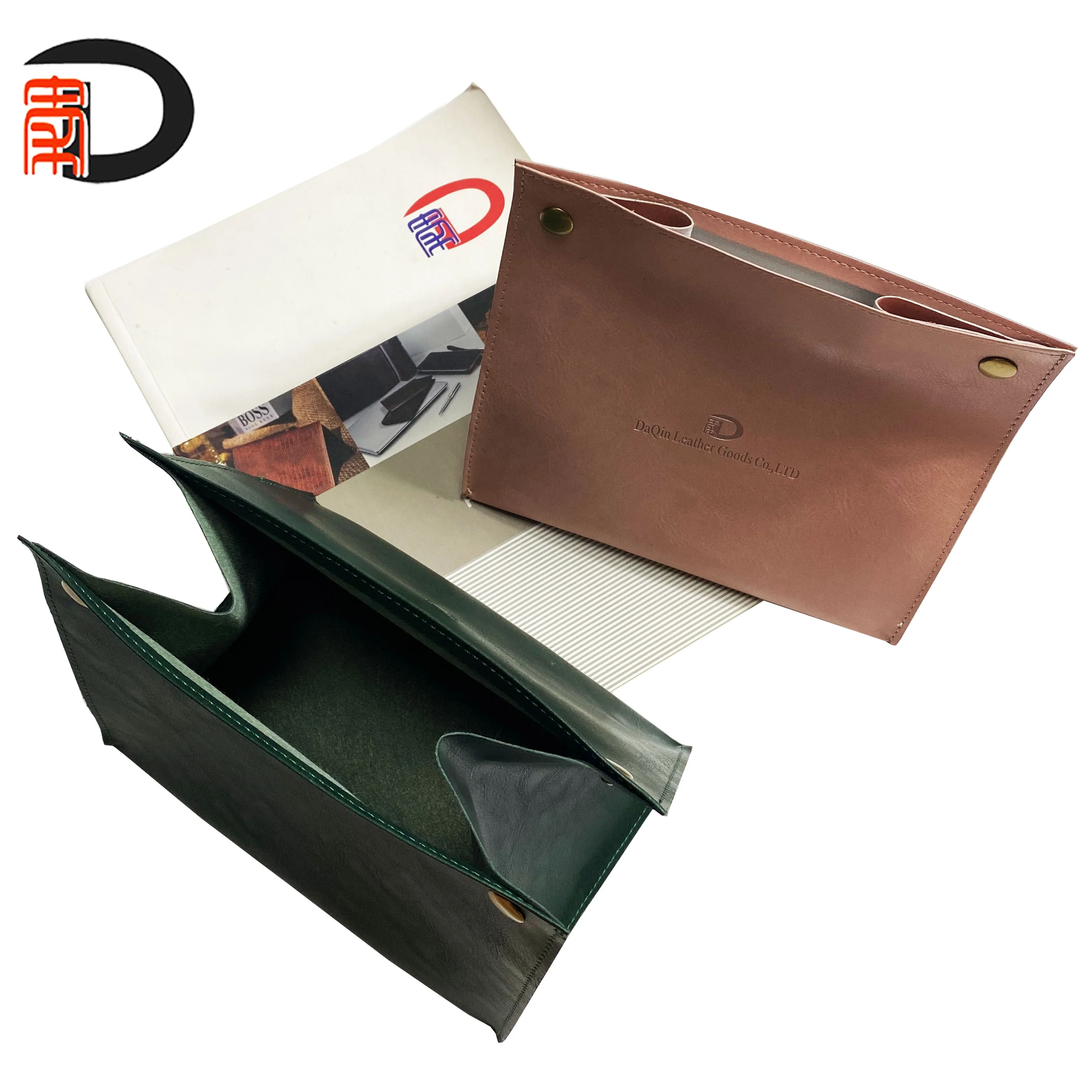 New arrival soft foldable PU Leather facial tissue box with custom logo