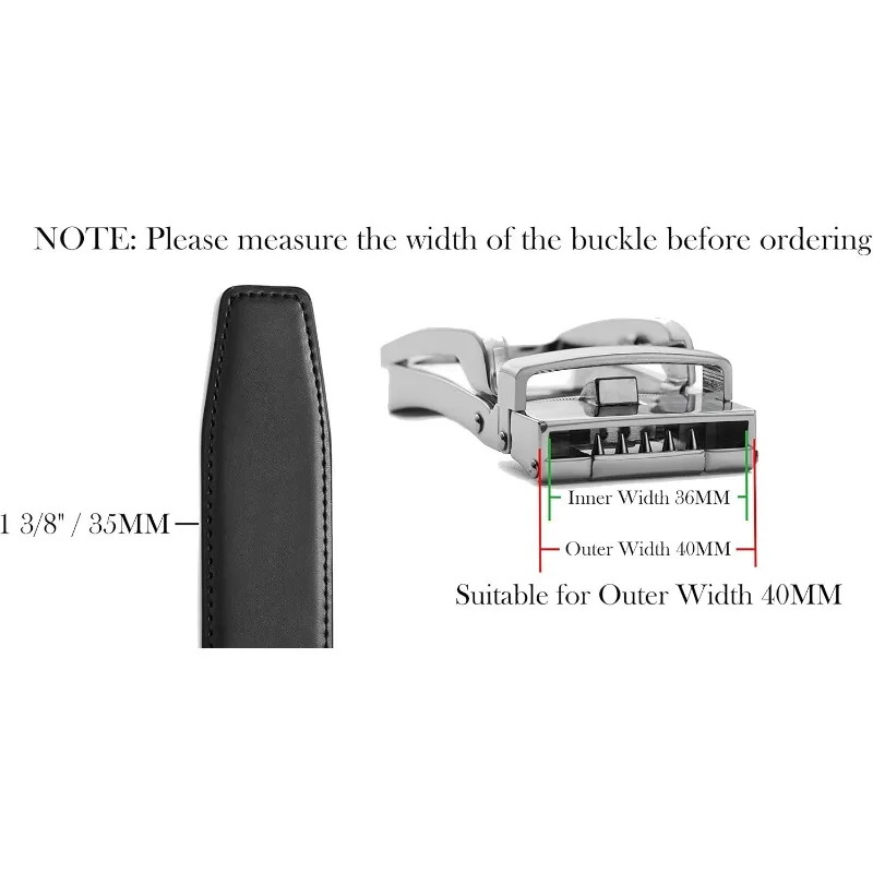 35mm Black Metal  Zinc Alloy Buckle Automatic Buckle Only for Ratchet Belt Buckle for Suit Belt Elegant Design
