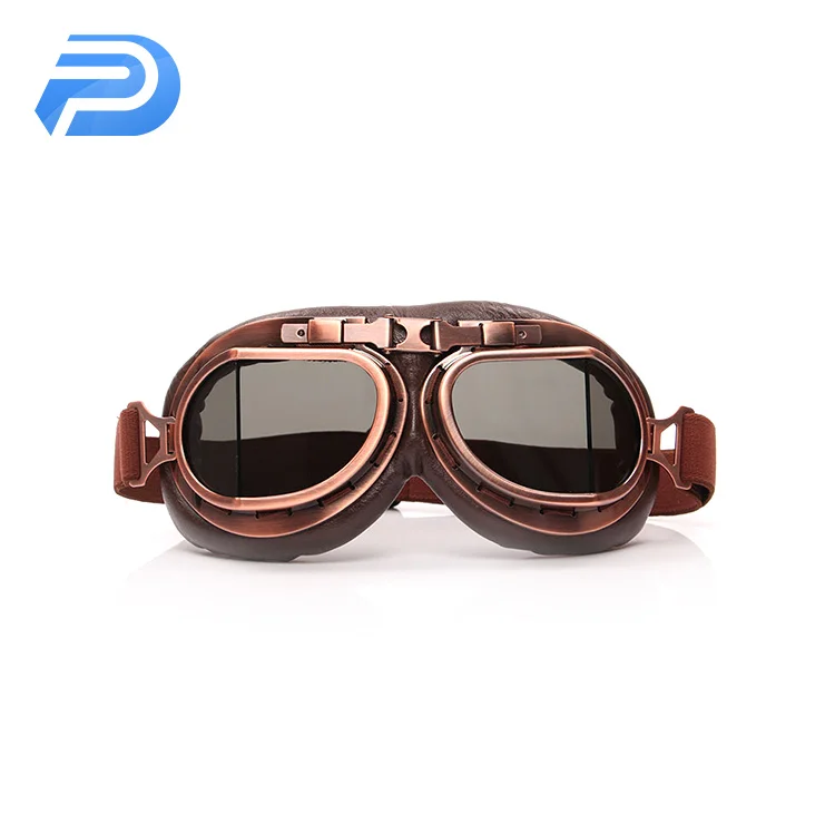 
New design vintage helmet leather goggles pilot retro type steampunk motorbike ATV cycling racing sport glasses 