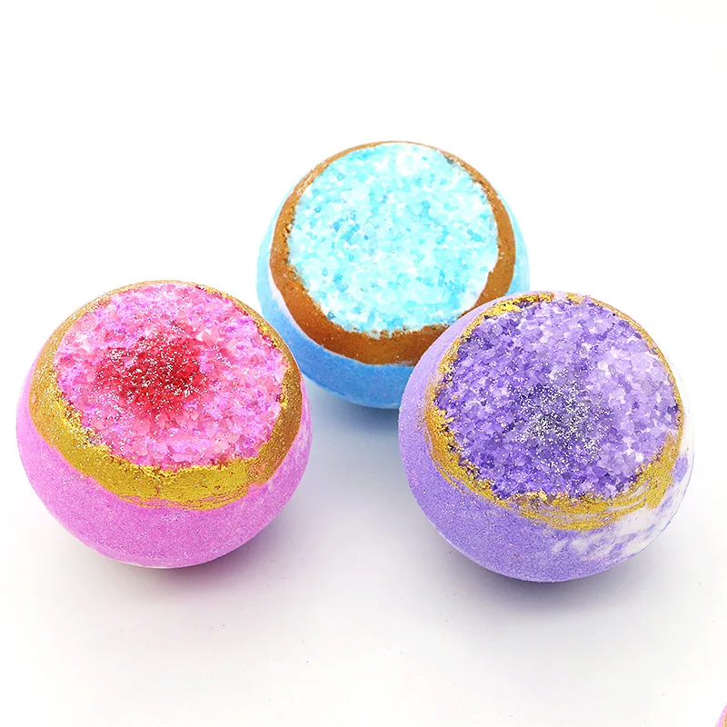 Manufacturer bath shower bomb starry sky bubble bomb floating instant salt popping essential oil ball