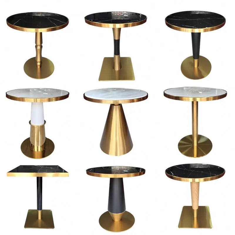 YINMA Table Leg Stainless Steel Round Golden Metal Dining Tables Modern Pied De Table Legs Flat Iron Plate Gold for