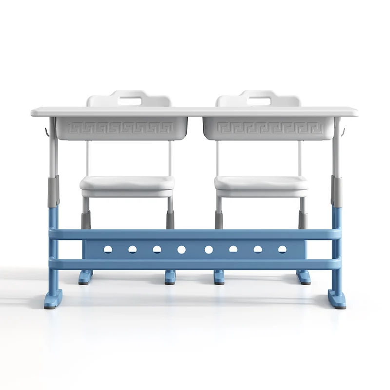 School Furniture Classroom Double Desk Height Adjustable Desk Chair Students Table