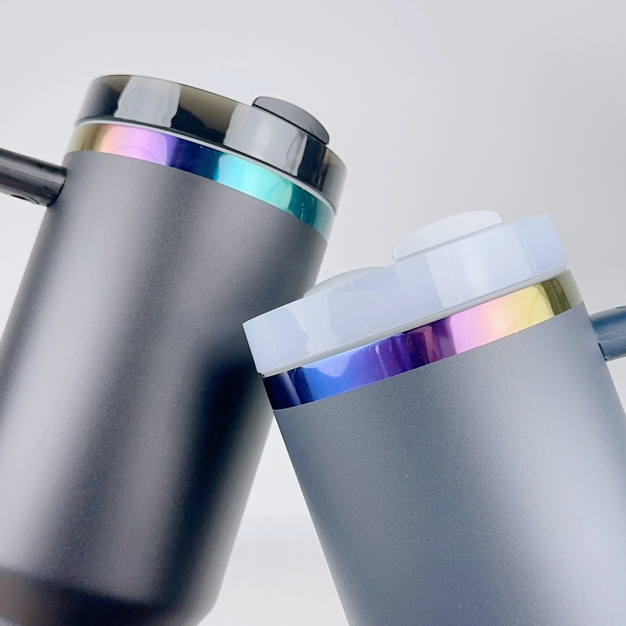 40oz Ion plating Adventure traveler stainless steel double wall travel coffee mug 40oz tumbler with handle and flip straw