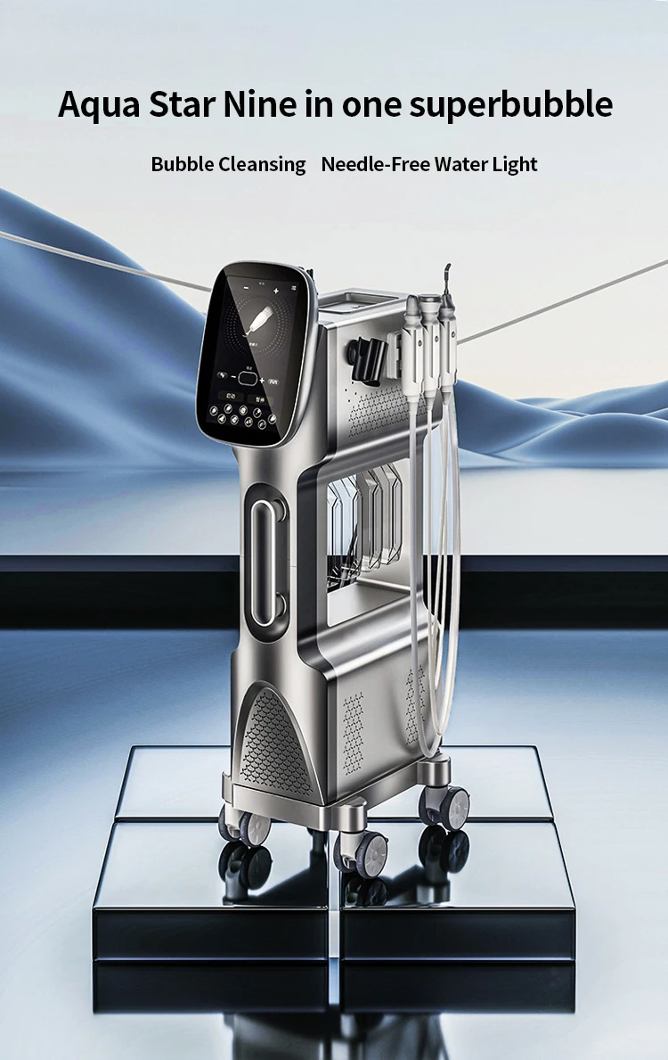 9 in 1 Super Bubble Aqua Peel Machine Hydroxygen Jet Deep Cleaning Firmness Whitening Moisturizing Beauty Instrument Facial