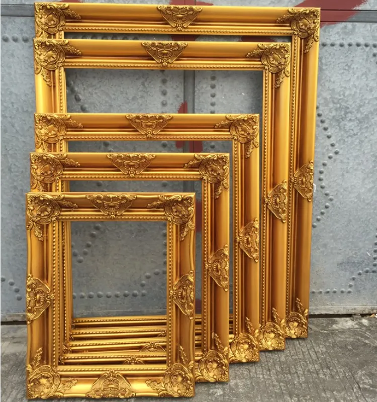 Wholesale Vintage Solid Wood Picture Frames Ornate Wooden Oil Painting Frame Wall Hanging Artwork Poster Frames