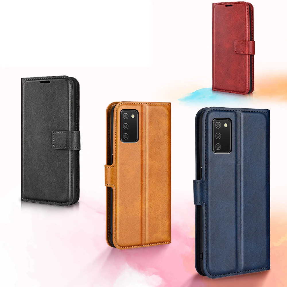 For Samsung Galaxy A02S Cube buckle Leather Phone Case