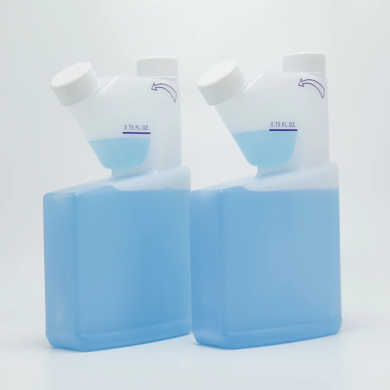 Flant Empty HDPE Natural Color Chemical Liquid Container Twin Neck Tip-N-Measure Bottle