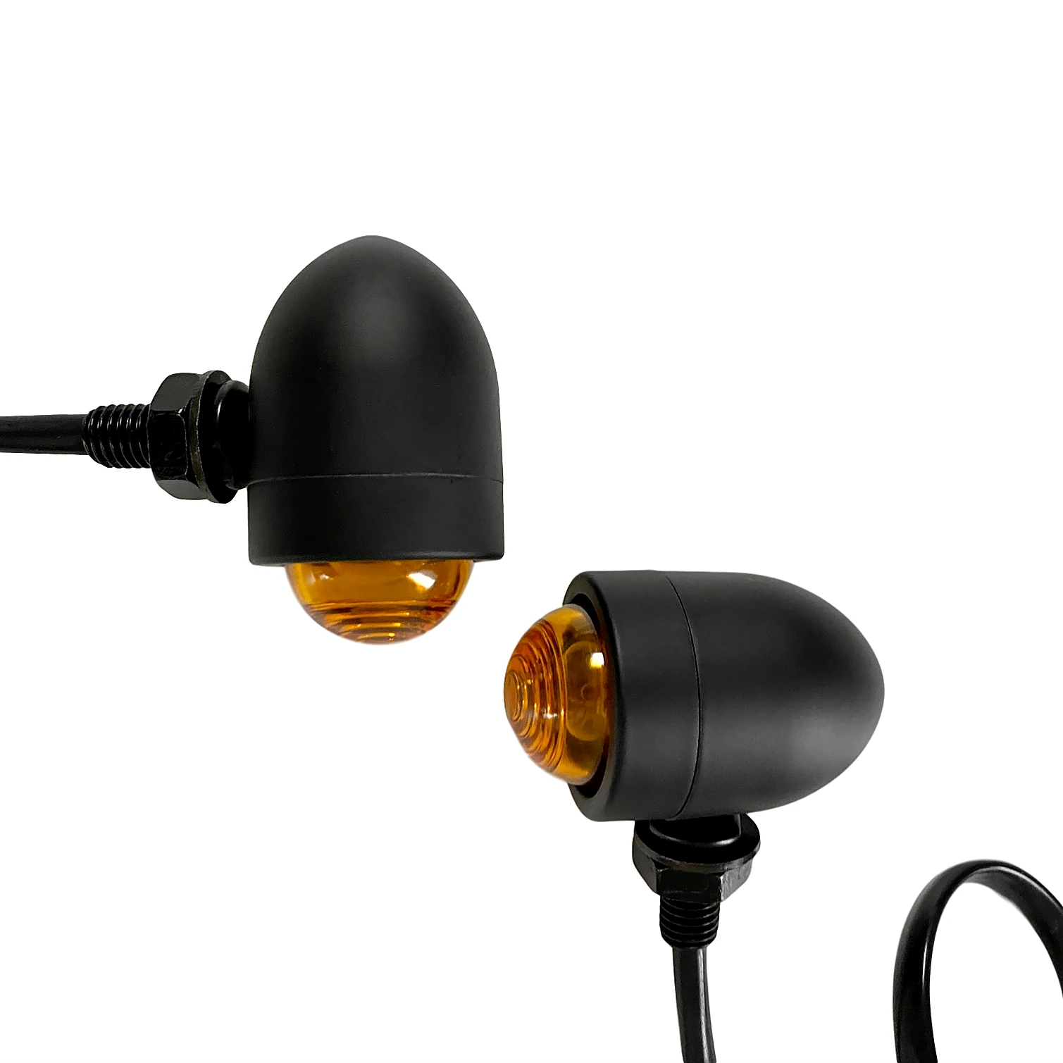 Amber Lens Aluminum For Harley Custom Bike LED Indicator Turn Signals