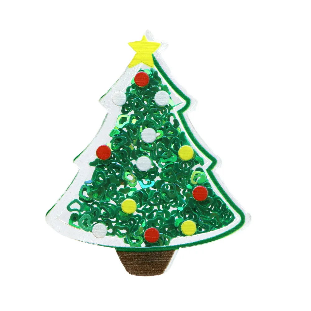 
Hot selling 3D shamrock Christmas trees acrylic shakers resin 