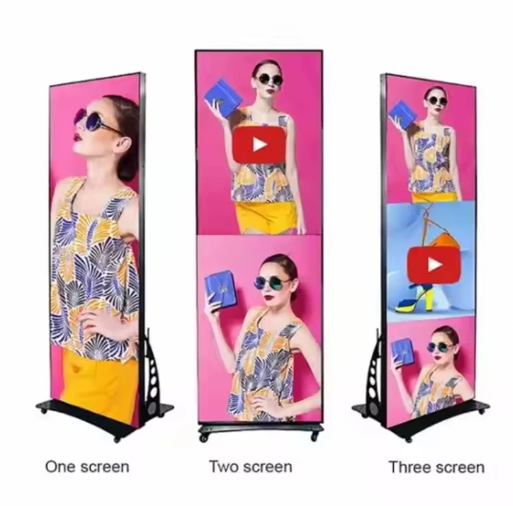mds display Full Color P1.6 P2.5 Indoor Led Poster Display Screen Wifi USB Floor Standing Led Advertising digital poster Display