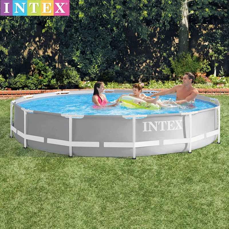INTEX round steel metal frame pool 12 feet Diameter 366cm*76cm 6503L easy set summer family swimming above ground pool
