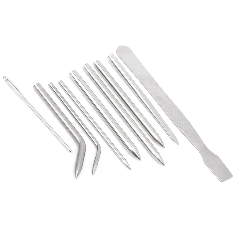 9 Pieces Stainless Steel Paracord Braided Knitting Needle Set Paracord Bracelet DIY Weaving Tool