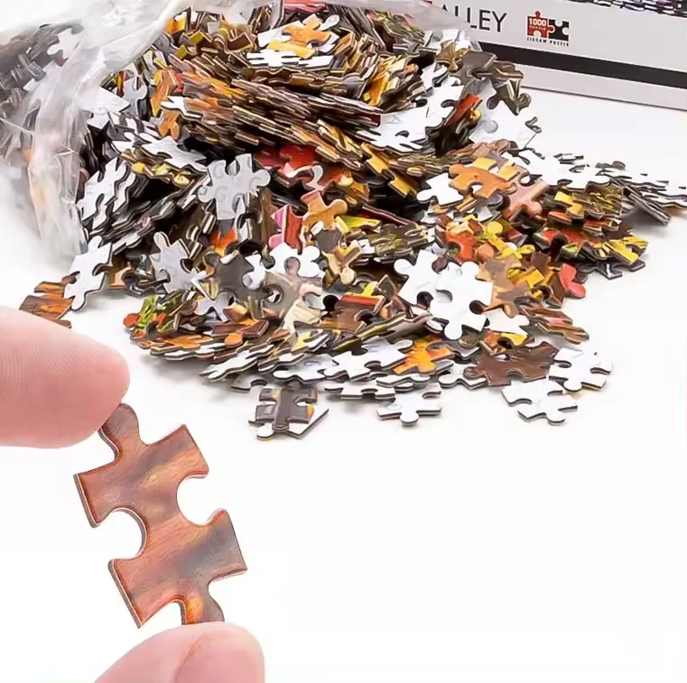 Factory Custom Soy Ink Color Printing Jigsaw Entertainment Games Cartoon Toy Animal Puzzle For Kids With Paper Boxes