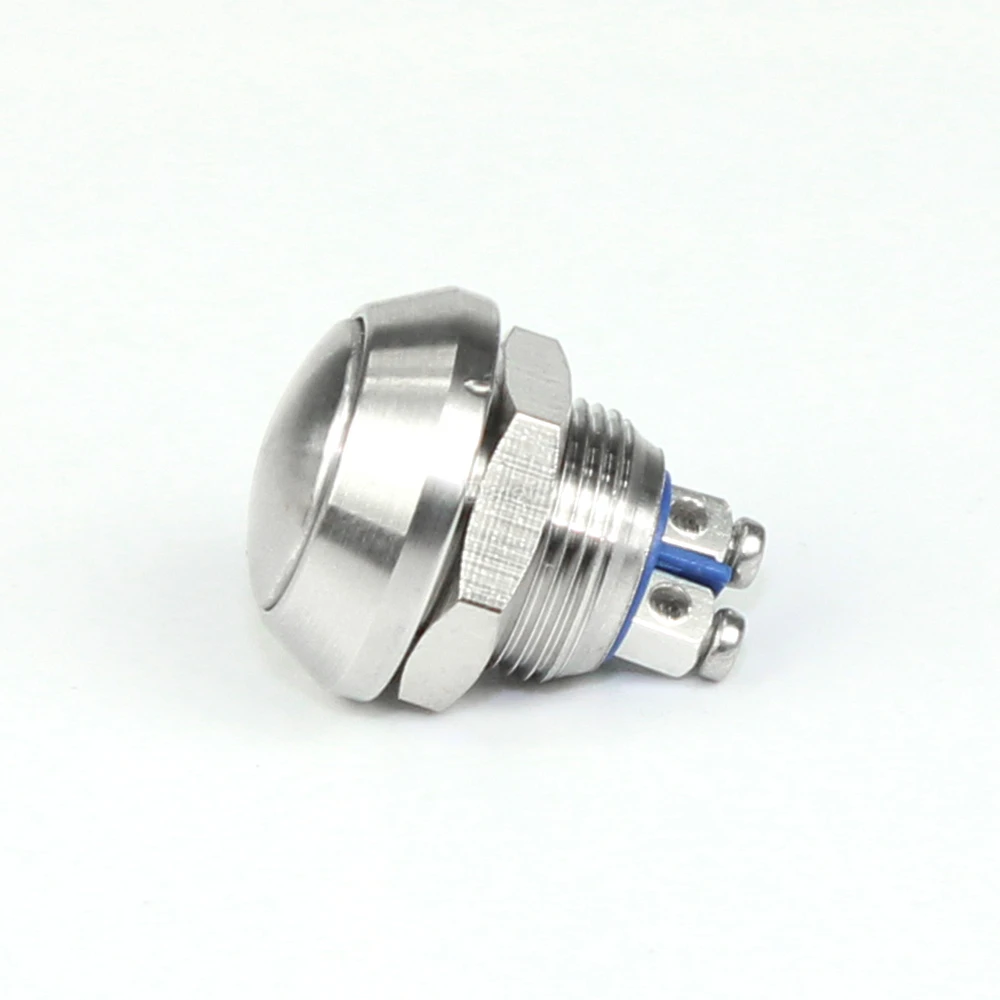 2A 36V 12mm Metal Push Button Switch 2PIN SPST Momentary Domed Stainless Steel Push Button Switch with Screw Terminals
