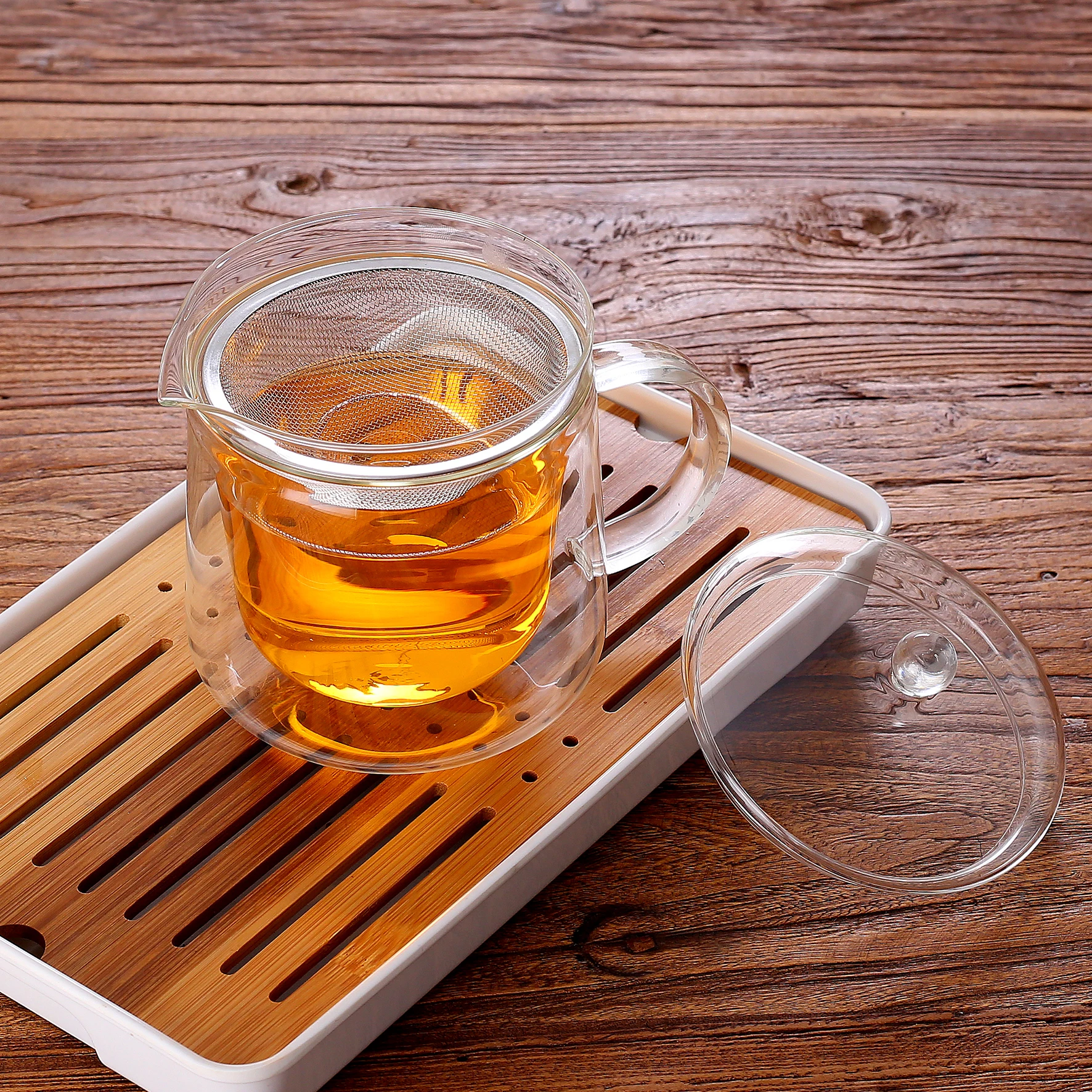 Классический двухслойный термальный стеклянный чайник для подачи кофе и чая сохраняет горячие напитки в тепле дольше