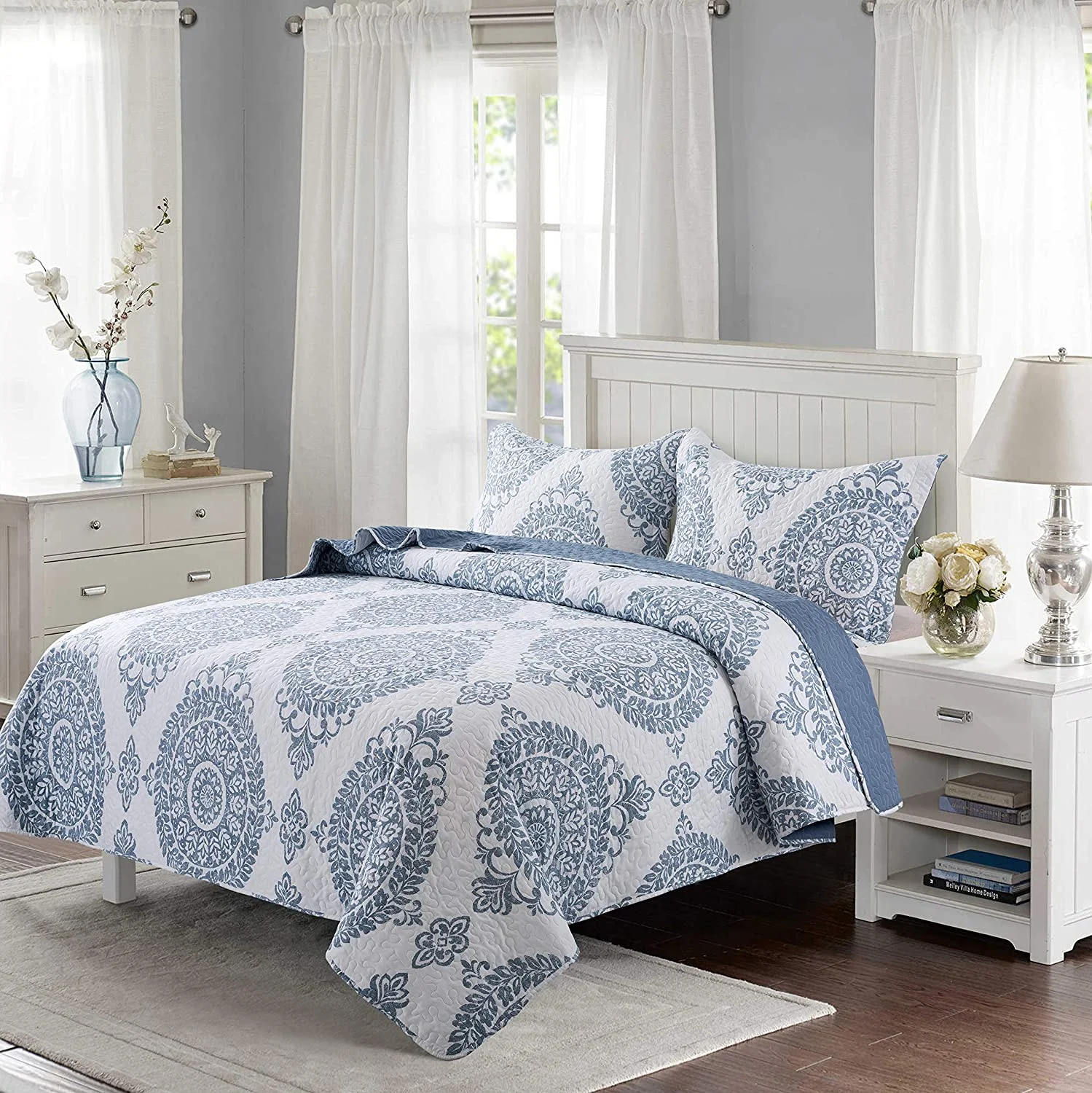 Wholesale Luxury Bedspread Quilted Set For Double Bed 3-Piece Lightweight Hotel King Coverlet Set