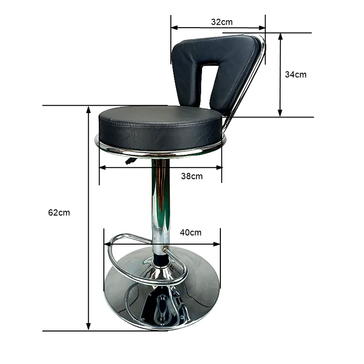 Modern Adjustable High Back Bar Stool Leather Barstool Swivel Counter Height Tall Barstool Bar Chairs Stool With Back