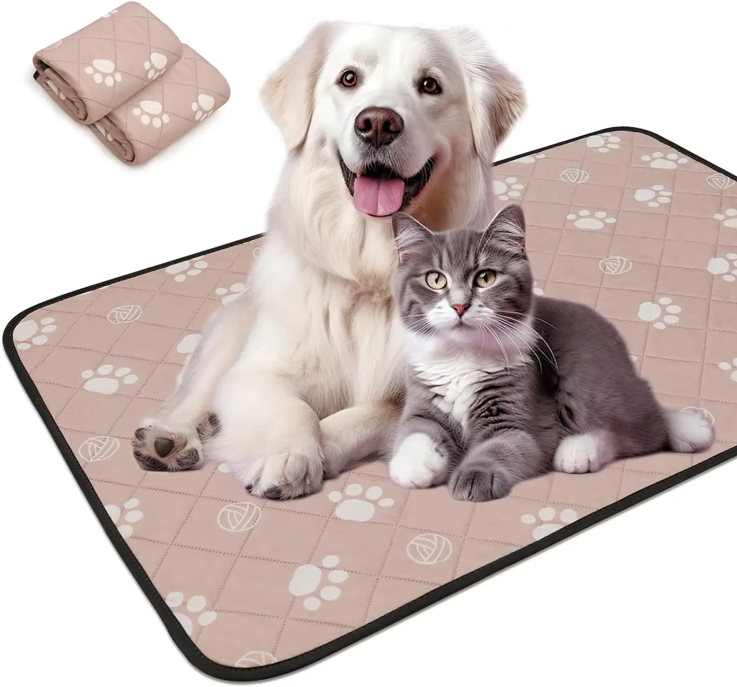 Washable Absorbent Color Pattern Pee Urine Pads Mat for Dogs Pet Training at Home or Outdoor