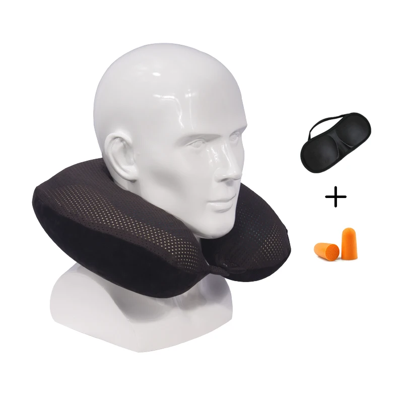 Wholesale Factory Customized Sleeping Camping U-shape neck pillow Car memory foam/ gel Travel neck pillow Both sides can be used