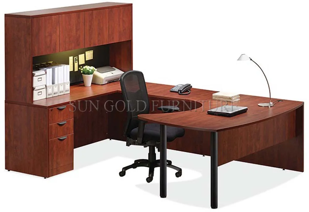 wood Luxury Office Furniture Boss Desk Executive Desk and Chair Set with File Cabinet