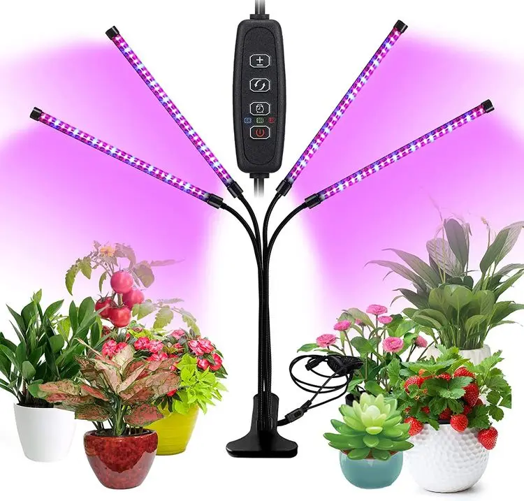 ETL CE Hot sale dimmable APP Control 6H 9H 12H timed clip Flexible goose neck 6W 12W 18W 24W 36W full spectrum led grow light