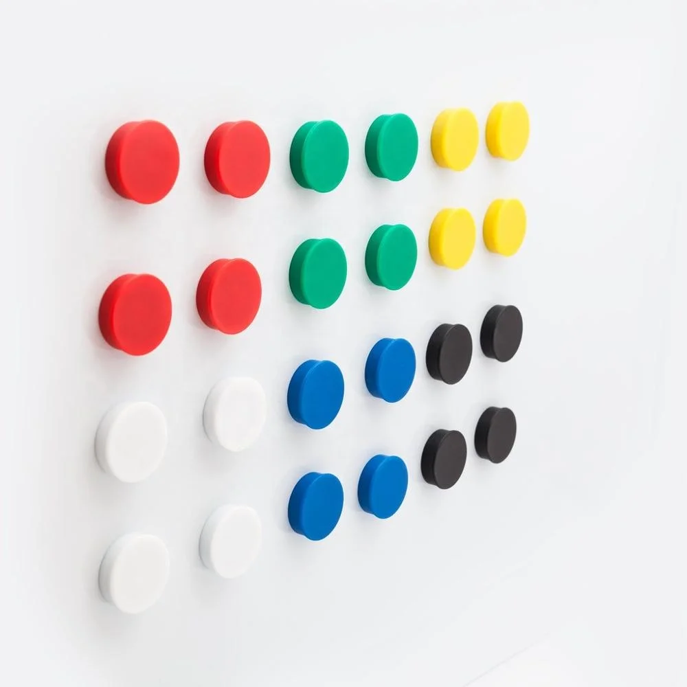 Strong Plastic Coated Round Pot Magnet 30mm Whiteboard Magnets
