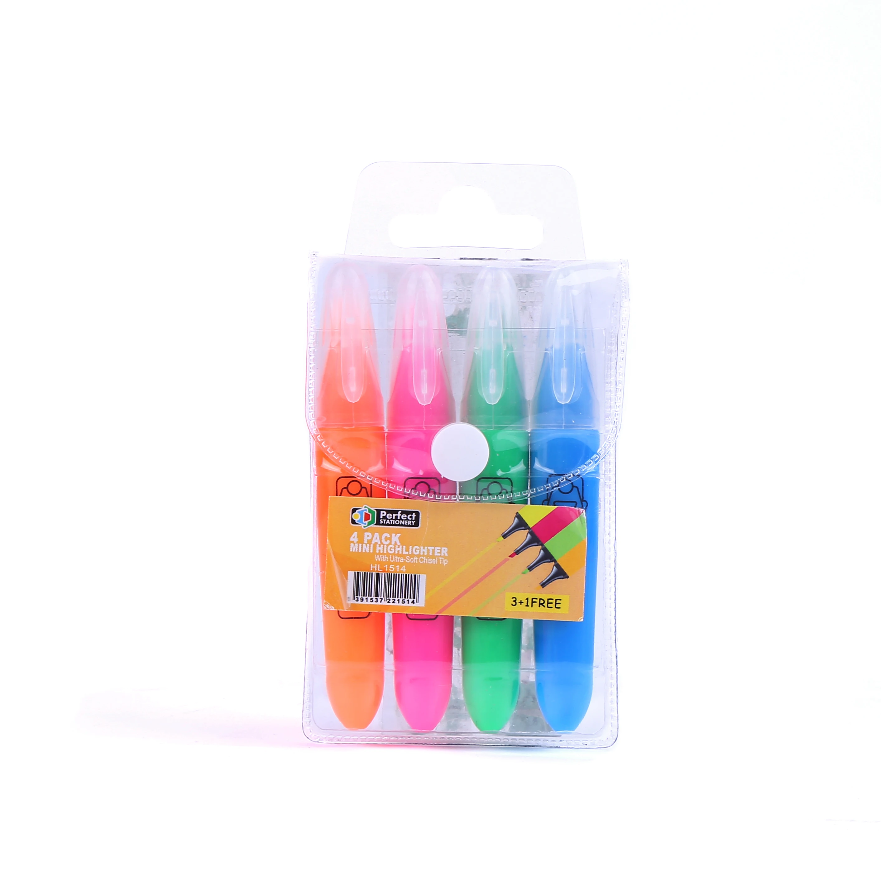
Mini Highlighter 4 PK Neon Assorted Drawing Ultra-Soft Chisel Tip Bag Kids Gifts Set 