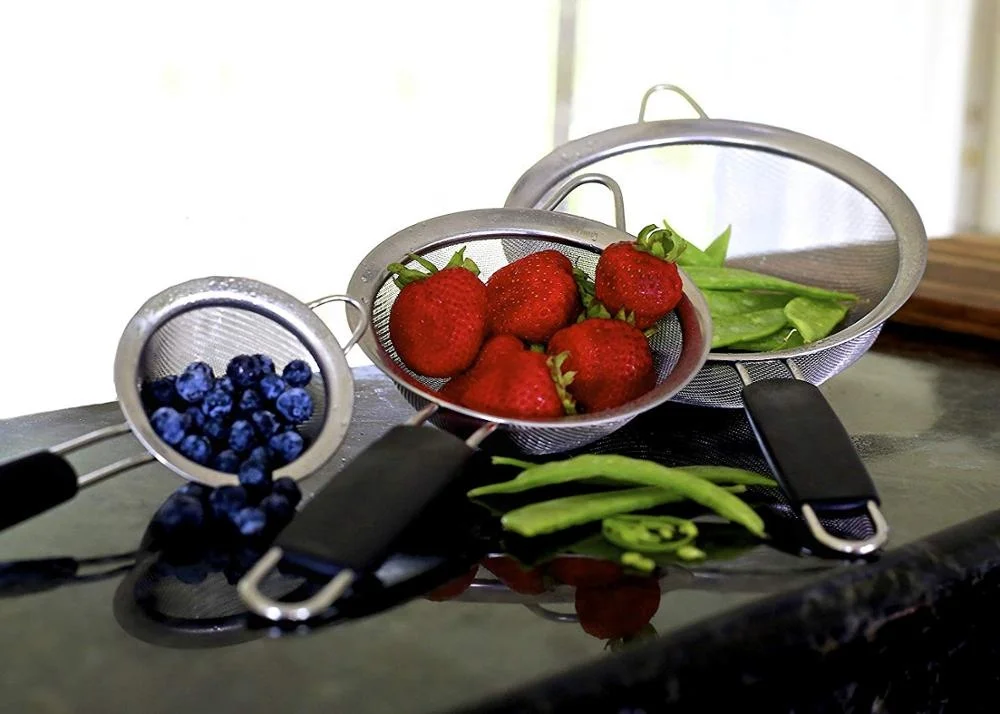 Oil Strainer Net Spoon Slotted Skimmer Metal Stainless Steel Kitchen Basket Colander Filter Spoon