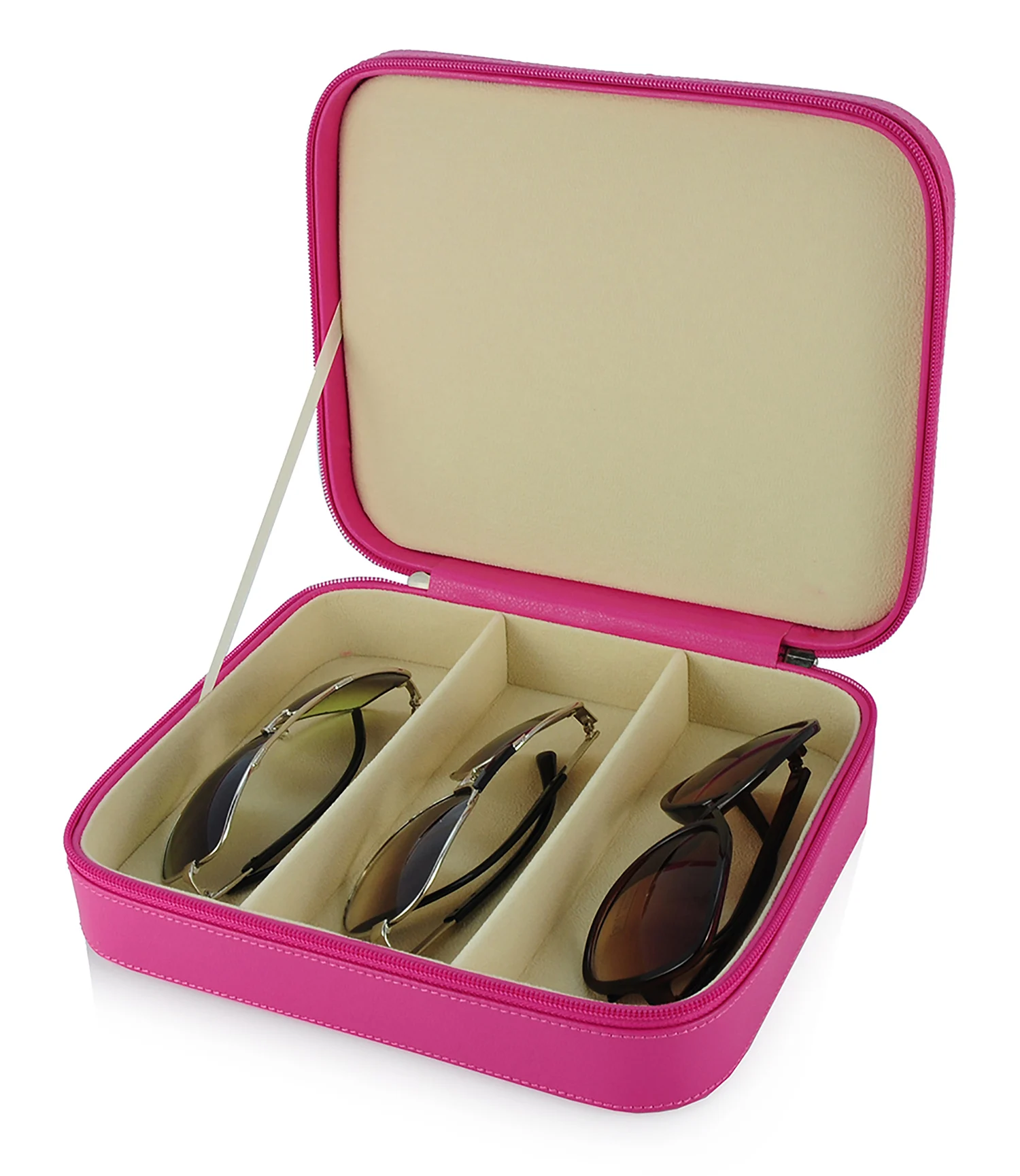 LOW MOQ Custom Logo Soft Eyewear Leather Travel Women Sunglasses Holder Cases with Zipper