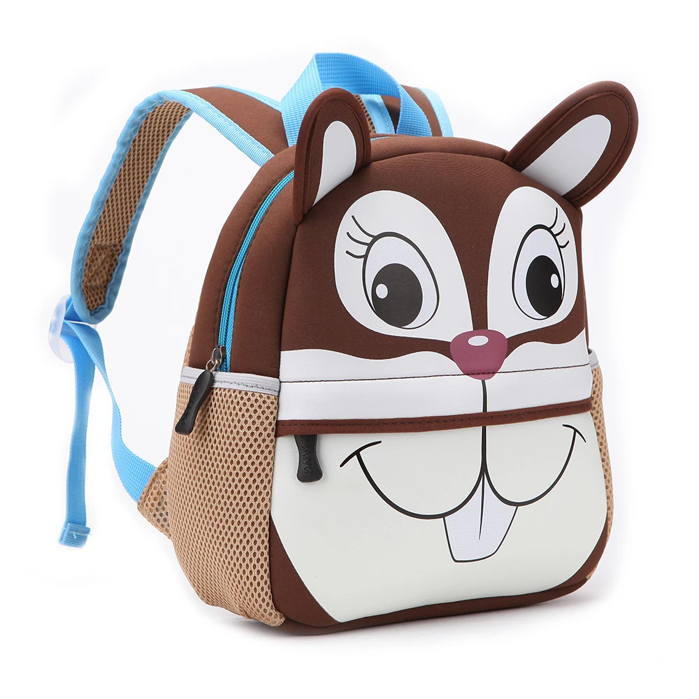 Cheap Price Fashionable Custom Neoprene Cartoon 3D Kids Zoo Animal Backpack