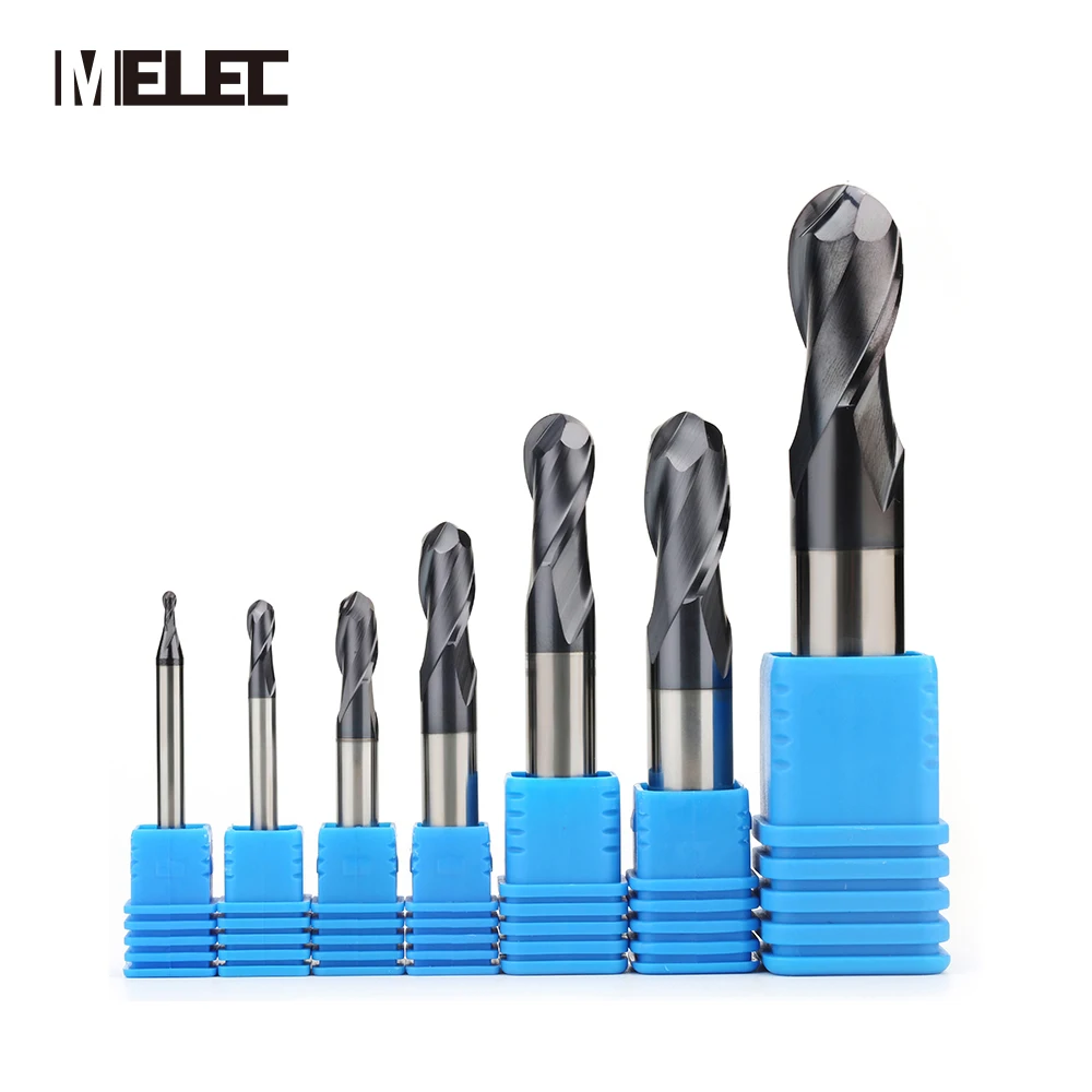 MELEC customized design tungsten hss 20R10*40*D20*100mm OEM 4 flutes blades safety cnc tools ball nose end mill cutter drill bit