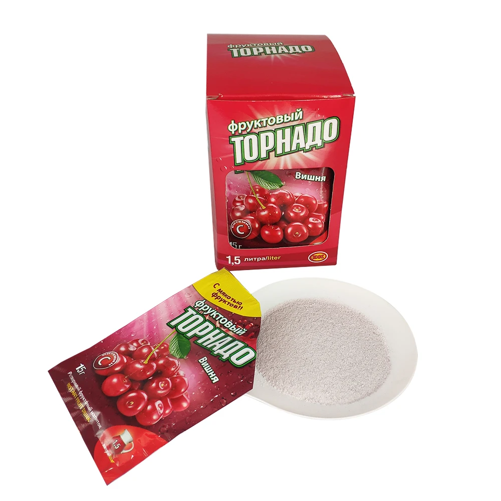 15g add 1.5liters Cherry Flavoured instant soft drink powder