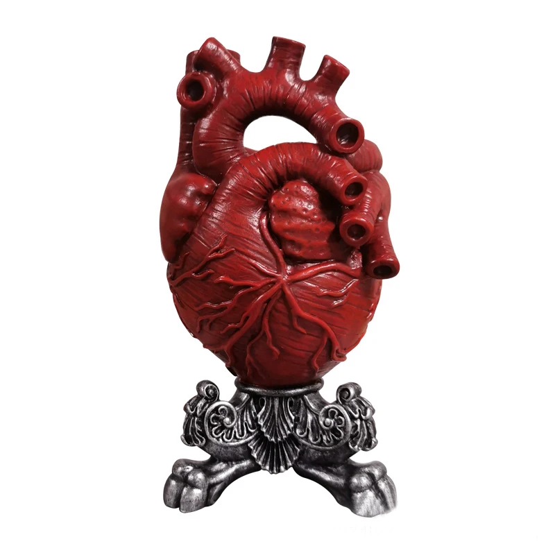 Creative Realistic Heart Shape Resin Vase Halloween Home Decoration Resin Vases Nordic Vases For Home Decor