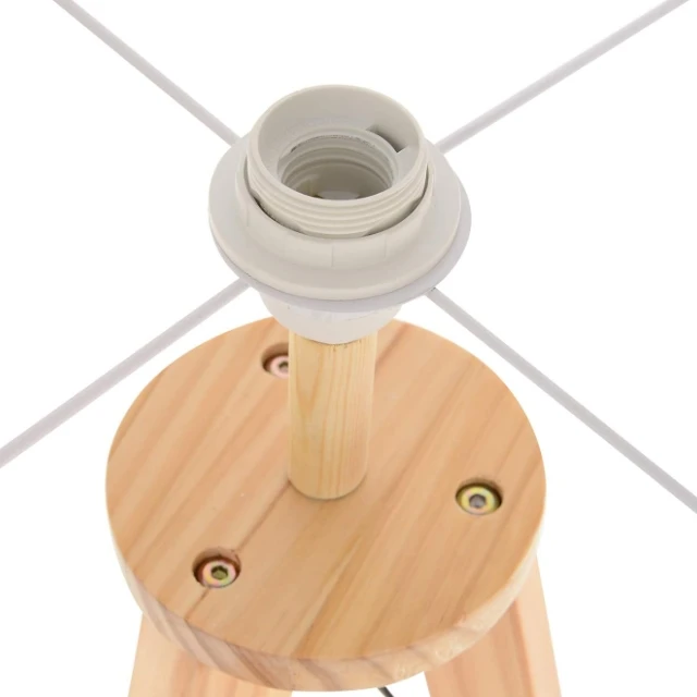 Modern Minimalist Tripod Floor Lamp With  Wood Stand White Shade For Hotel Design Living Room Decoration