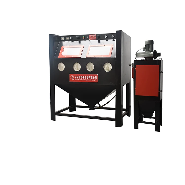 Double Stations Turntable Sand Blasting Machine Water Dustless Sandblaster Price