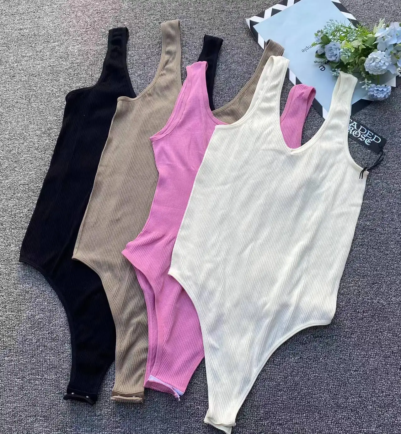 Summer Basic Solid Jumpsuit Sports Casual Skinny Shorts Women Bodysuit yoga
