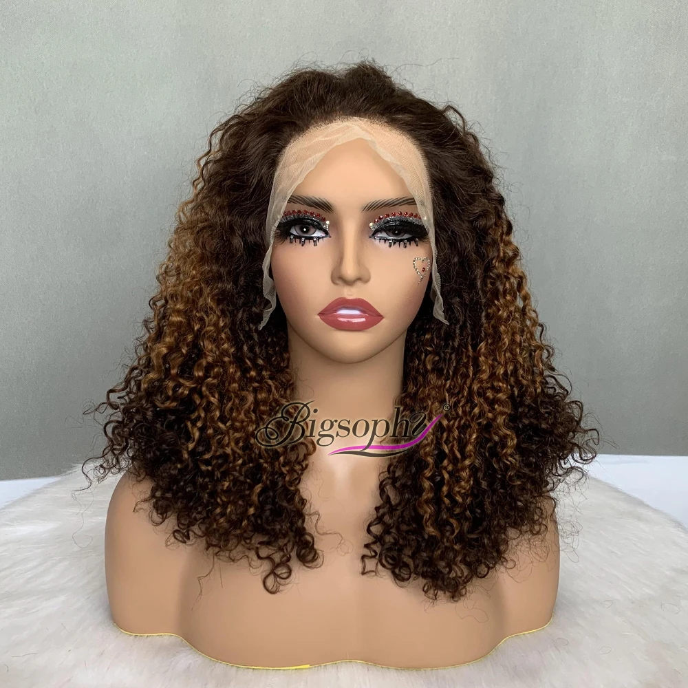 Fashion Sdd Pixie Curls Wig,250% Density #3T Color 13X4 Frontal Lace Wig For Sale,Natural Human Hair Wigs
