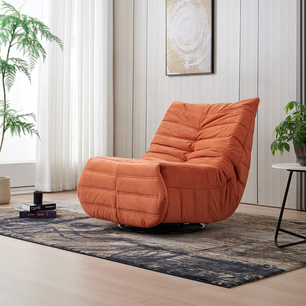 Custom leisure comfortable orange manual restaurant sofa recliner chair sofa for living roomleisure chair