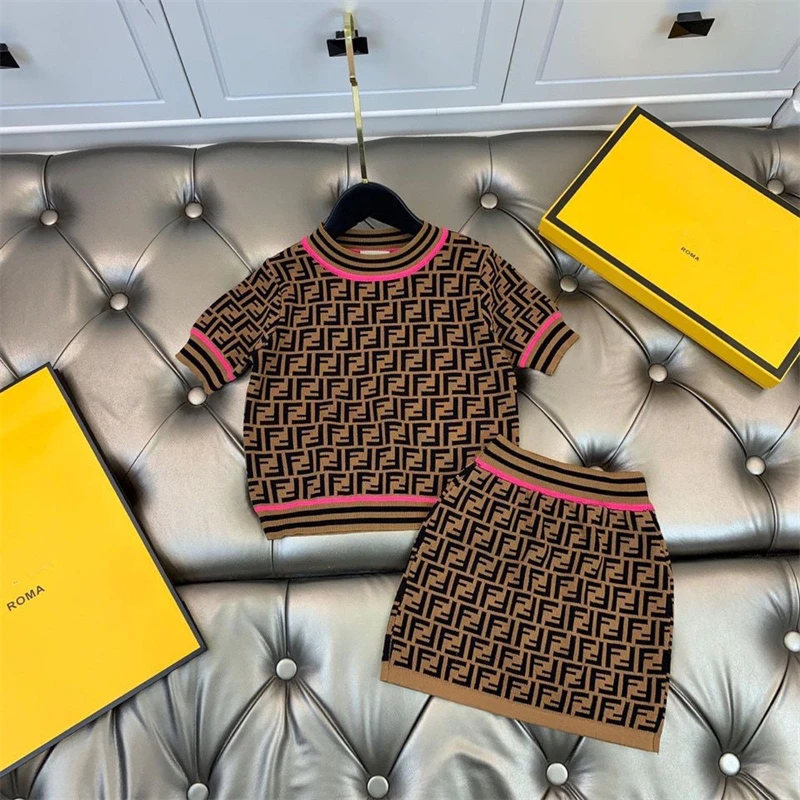 2025 Fashion Accessories Kids Wholesale Clothing Designer Ball Gown Girl luxury brand clothing 2 piece sets