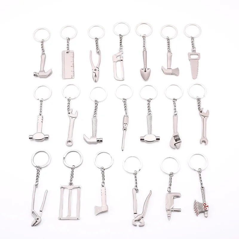 Funny 3D Multifunction Mini Monkey Wrench Metal Key chains Car Part Keychain Accessory Custom tool Keychain in Bulk tool keyring