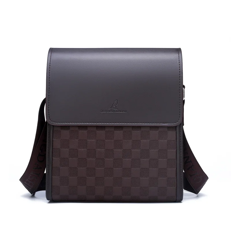 Мужская модная повседневная клетчатая сумка через плечо, Высококачественная Водонепроницаемая Повседневная сумка с откидной крышкой через плечо, клетчатая сумка-мессенджер