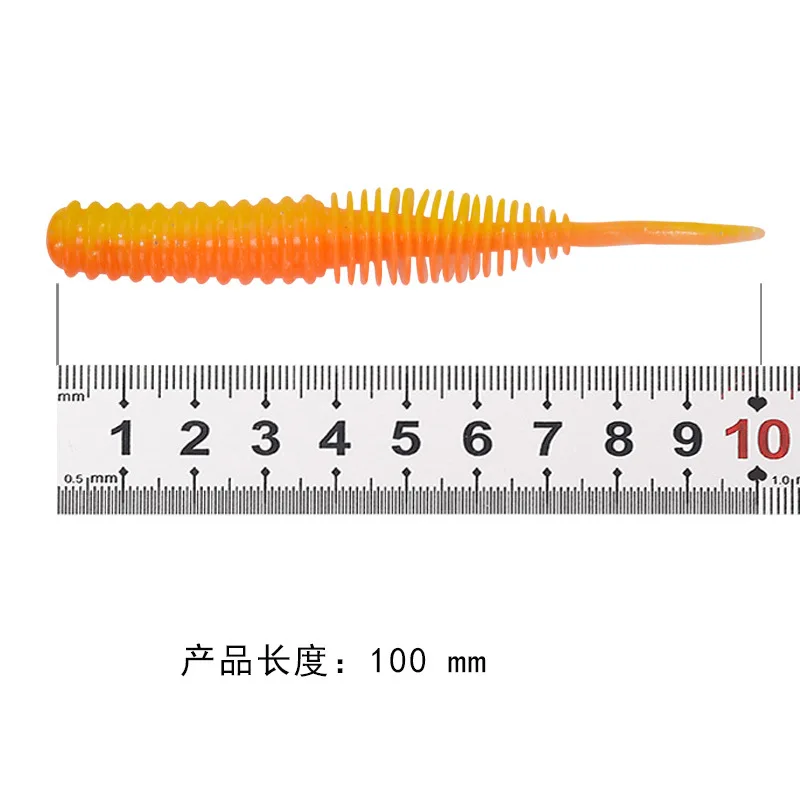 Wholesale 100mm 4.5g 5pcs  straight tail soft Screw Straight Tail Worm soft baits straight tail soft worm lure