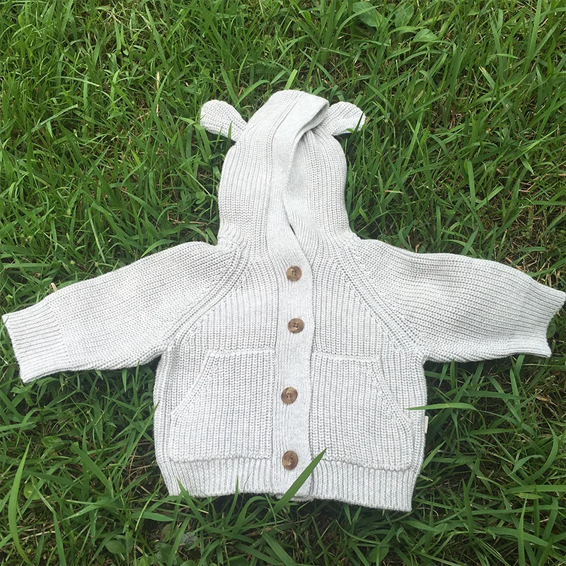 Baby bear sweater made by 100% cotton lovely color for child cardigan