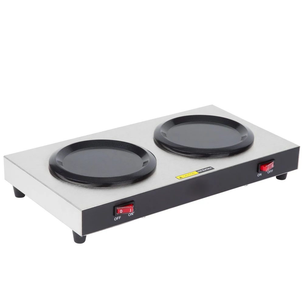 Double Coffee Pot Warmer 200+200W Durable Burner Decanter Warmer