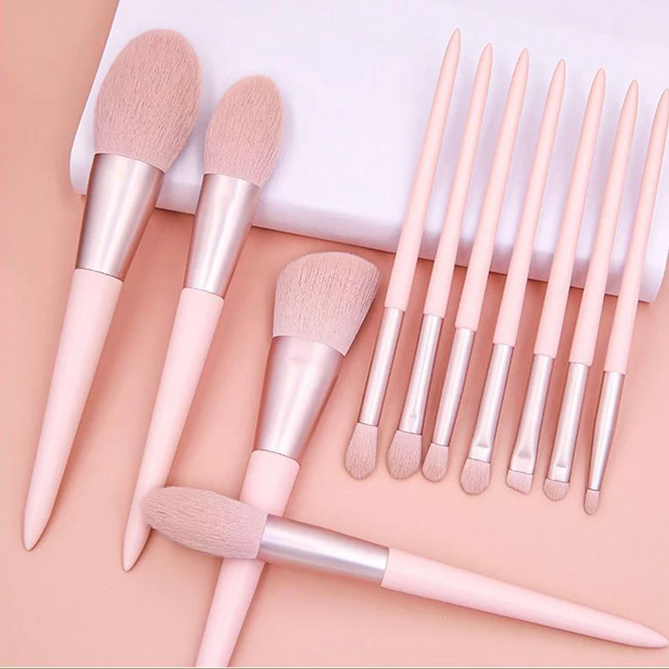 2022 New Style Makeup Brushes Kits Foundation Brush 9pcs 12pcs Soft Pink Makeup Brushes Set