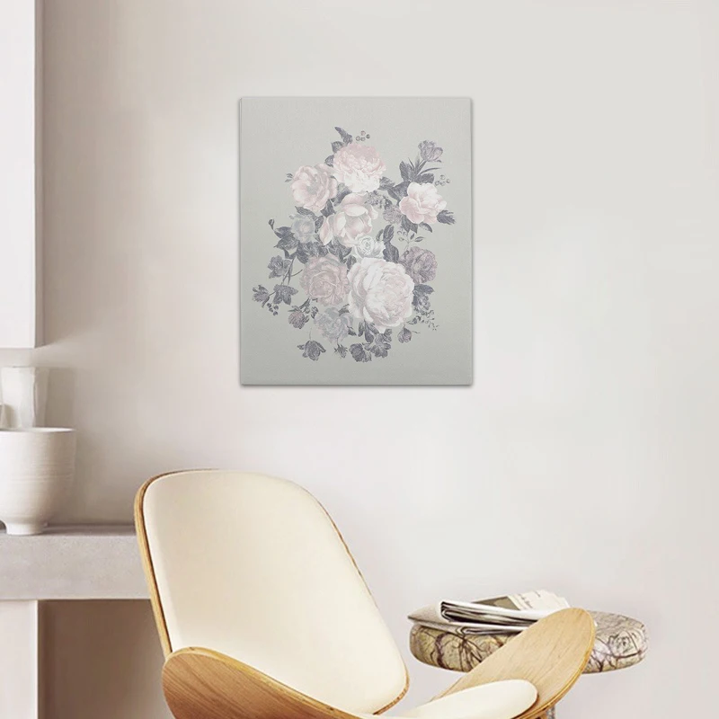 Aspire Luxury Sliver Flower Painting Wall Art for Home Decoration Set Blue Hanging Wall Art