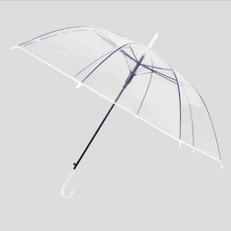 Cheap Plastic Gift Umbrella Custom Auto Open Straight Transparent Umbrella