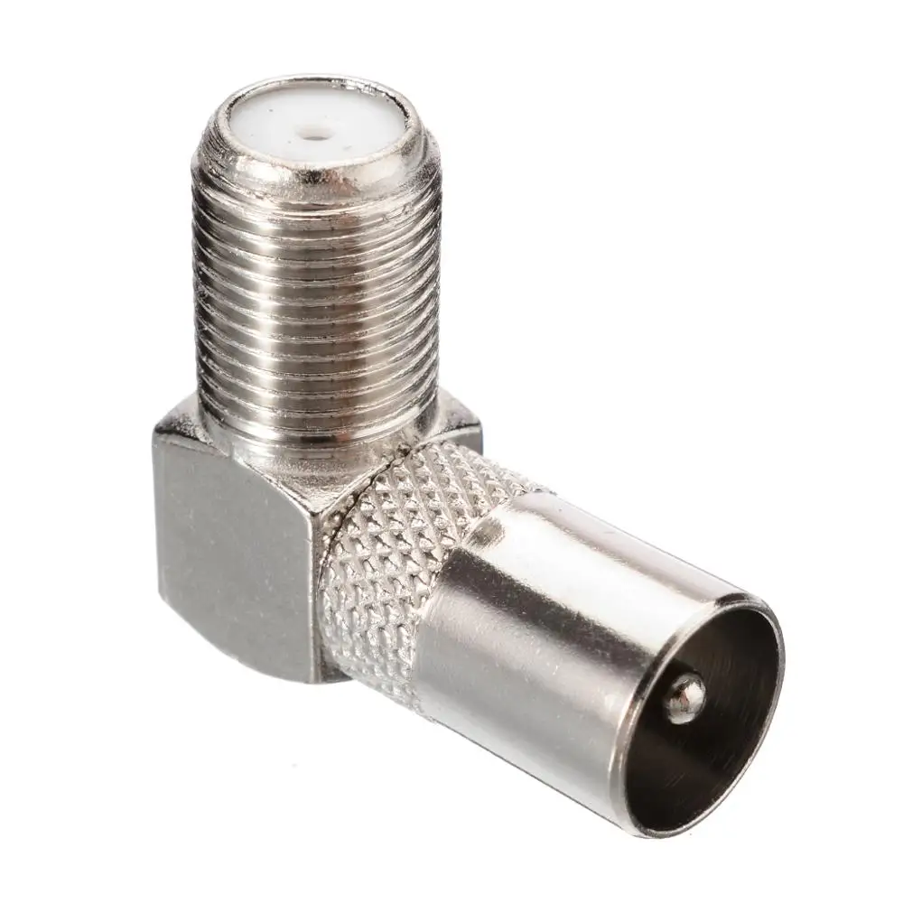 Right Angle 90 Degree Connector F Female toTV IEC PAL Male Connector Adapter For TV Antenna