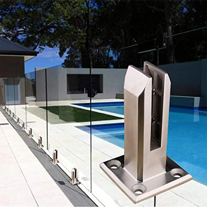 304 Stainless Steel Swimming Pool Fence Side Mount Adjustable Brushed Glass Balustrade Spigots Glass Fitting