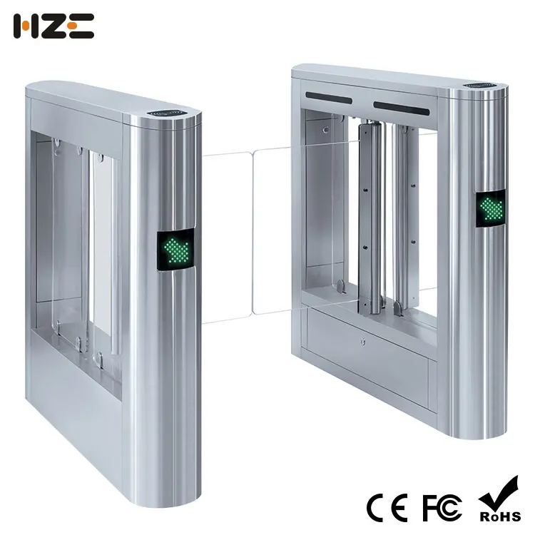 Stainless Barcode Qr Code Reader Security Turnstile Swing Barrier Gate For Access Control System
